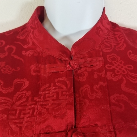 Chicos red silk chinese oriental kimono jacket - Picture 5 of 10